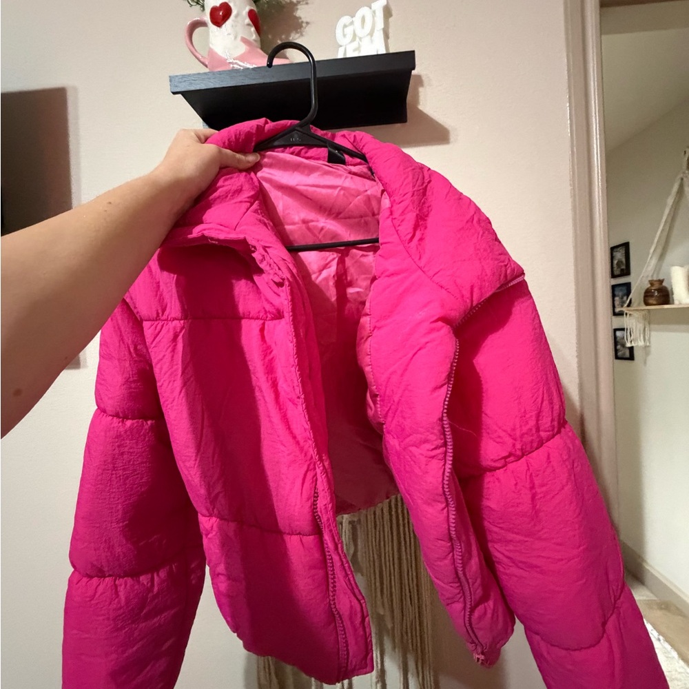 SHEIN Pink Puffer Jacket